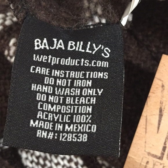 Baja Billy’s Hoody Ponchos Brown Medium New - Picture 9 of 9